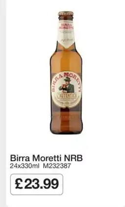Booker Wholesale Birra Moretti NRB offer