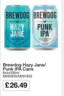 Booker Wholesale Brewdog Hazy Jane/ Punk IPA Cans offer