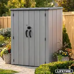 Costco Lifetime 4ft 6 x 2ft 4 (1.4 x 0.7m) Vertical 1,510 Litre Storage Shed with Shelving - Model 60457 offer