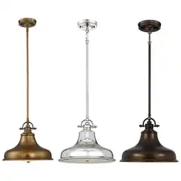 Costco Quoizel Emery 1 Light Medium Pendant in 3 Finishes offer