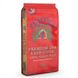 Costco Peacock Premium USA Easy Cook Long Grain Rice, 20kg offer