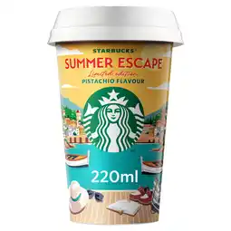 Iceland Starbucks Limited Edition Summer Escape Pistachio Flavour Iced Coffee 220ml offer