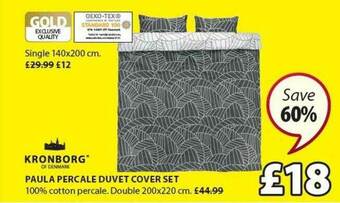 JYSK Kronborg Paula Percale Duvet Cover Set offer