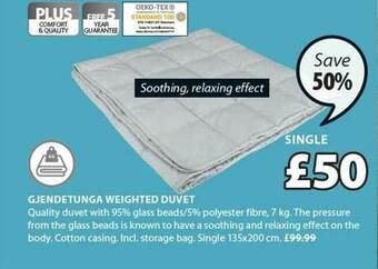 JYSK Gjendetunga Weighted Duvet offer