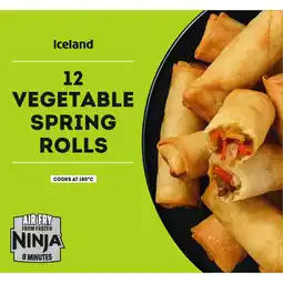 Iceland Iceland 12 (Approx.) Vegetable Spring Rolls 240g offer