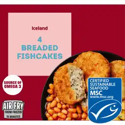 Iceland Iceland 4 Breaded Fishcakes 200g offer