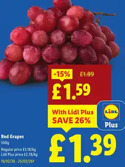 Lidl Red Grapes offer