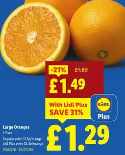Lidl Large Oranges offer
