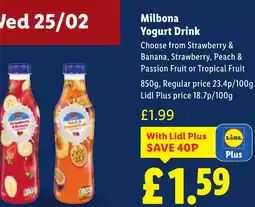 Lidl Milbona Yogurt Drink offer