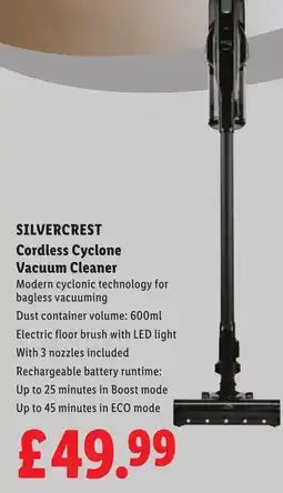 Lidl SILVERCREST Cordless Cyclone Vacuum Cleaner offer