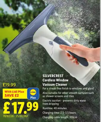SILVERCREST Cordless Window Vacuum Cleaner