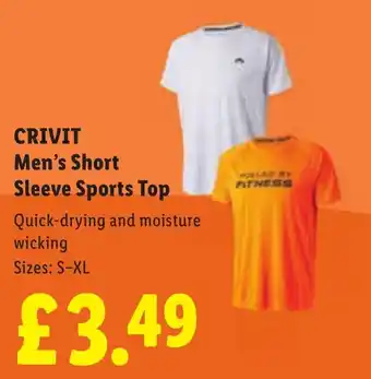 Lidl CRIVIT Men's Short Sleeve Sports Top offer