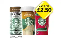 Londis Starbucks Doubleshot, Caramel Macchiato, Caffe Latte offer