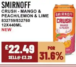 Bestway SMIRNOFF Crush - mango & peach/lemon & lime offer