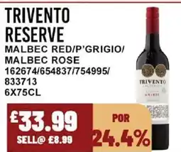 Bestway TRIVENTO RESERVE Malbec red/p'grigio/ malbec rose offer