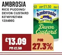 Bestway AMBROSIA Rice pudding/ devon custard offer
