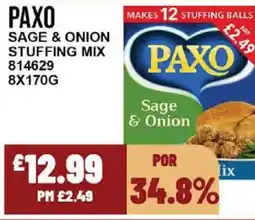 Bestway PAXO Sage & onion stuffing mix offer
