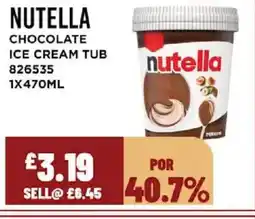 Bestway NUTELLA Chocolate ice cream tub offer