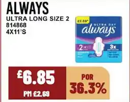 Bestway ALWAYS Ultra long size 2 offer