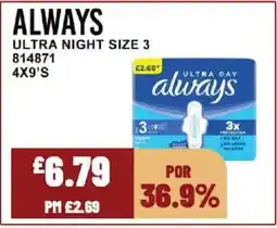 Bestway ALWAYS Ultra night size 3 offer