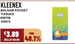 Bestway KLEENEX Balsam pocket tissues offer