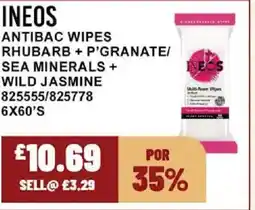 Bestway INEOS Antibac wipes rhubarb + p'granate/ sea minerals + wild jasmine offer
