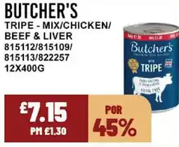 Bestway BUTCHER'S Tripe - mix/chicken/ beef & liver offer