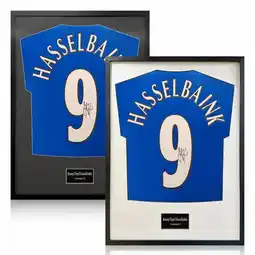 Costco Jimmy Floyd Hasselbaink Signed Framed Chelsea Football Shirt in 2 Options: White or Black offer