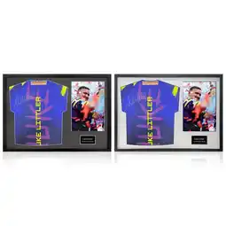 Costco Luke Littler Signed Framed Darts Shirt including 1 Photo in 2 Options: White or Black Mount offer