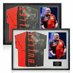 Costco Stephen Bunting Signed Framed Darts Shirt including 1 Photo in 2 Options: White or Black offer