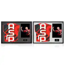 Costco Nathan Aspinall Signed Framed Darts Shirt including 1 Photo in 2 Options: White or Black Mount offer
