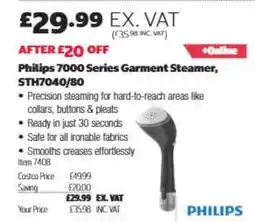 Costco Philips 7000 Series Garment Steamer, STH7040/80 offer
