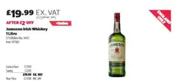 Costco Jameson Irish Whiskey 1 Litre offer