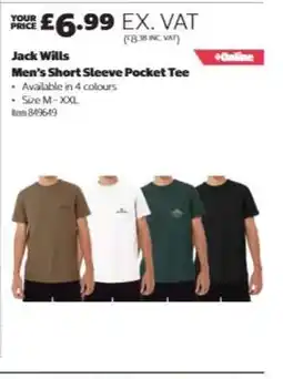 Costco Jack Wills Men's Short Sleeve Pocket Tee offer