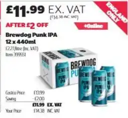Costco Brewdog Punk IPA 12 x 440ml offer