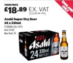 Costco Asahi Super Dry Beer 24 x 330ml offer