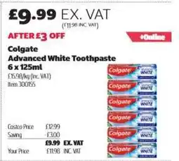Costco Colgate Advanced White Toothpaste 6 x 125ml offer
