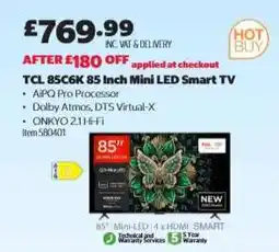 Costco TCL 85C6K 85 Inch Mini LED Smart TV offer
