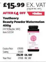 Costco Youtheory Beauty Powder Watermelon 400g offer