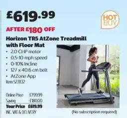 Costco Horizon TR5 ATZone Treadmill with Floor Mat offer