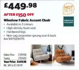 Costco Winslow Fabric Accent Chair offer