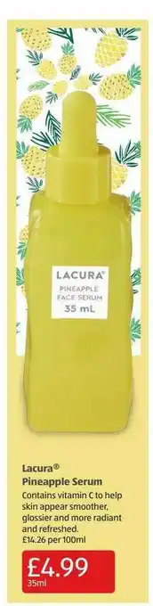 Aldi Lacura Pineapple Serum offer