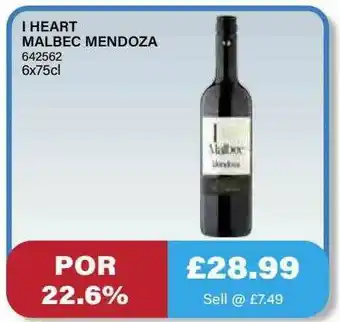 Bestway I Heart Malbec Mendoza offer