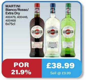 Bestway Martini Bianco - Rosso - Extra Dry offer
