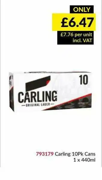 Musgrave MarketPlace Carling 10pk offer