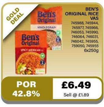 Bestway Ben's Original Rice offer