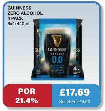 Bestway Guinness Zero Alcohol 4 Pack offer