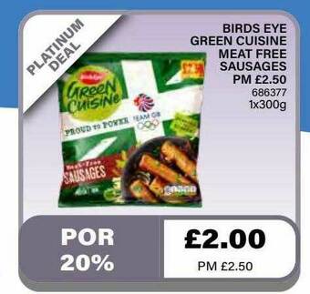 Bestway Birds Eye Green Cuisine Meat Free Sausages offer
