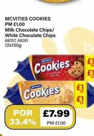 Bestway Mcvities Cookies Milk Chocolate Chips-white Chocolate Chips offer