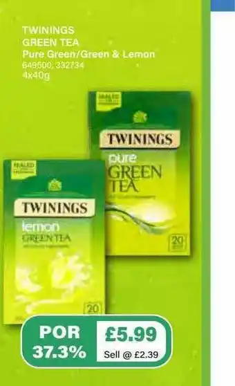 Bestway Twinings Green Tea Pure Green-green & Lemon offer